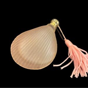 Vintage Pink Clam Shell Seashell Perfume Bottle